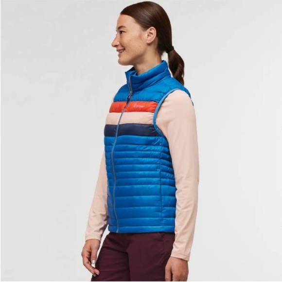 Cotopaxi Women’s XL Fuego Down Insulated Puff Vest Blue Atlantic Stripes NWT - Picture 8 of 14